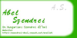 abel szendrei business card